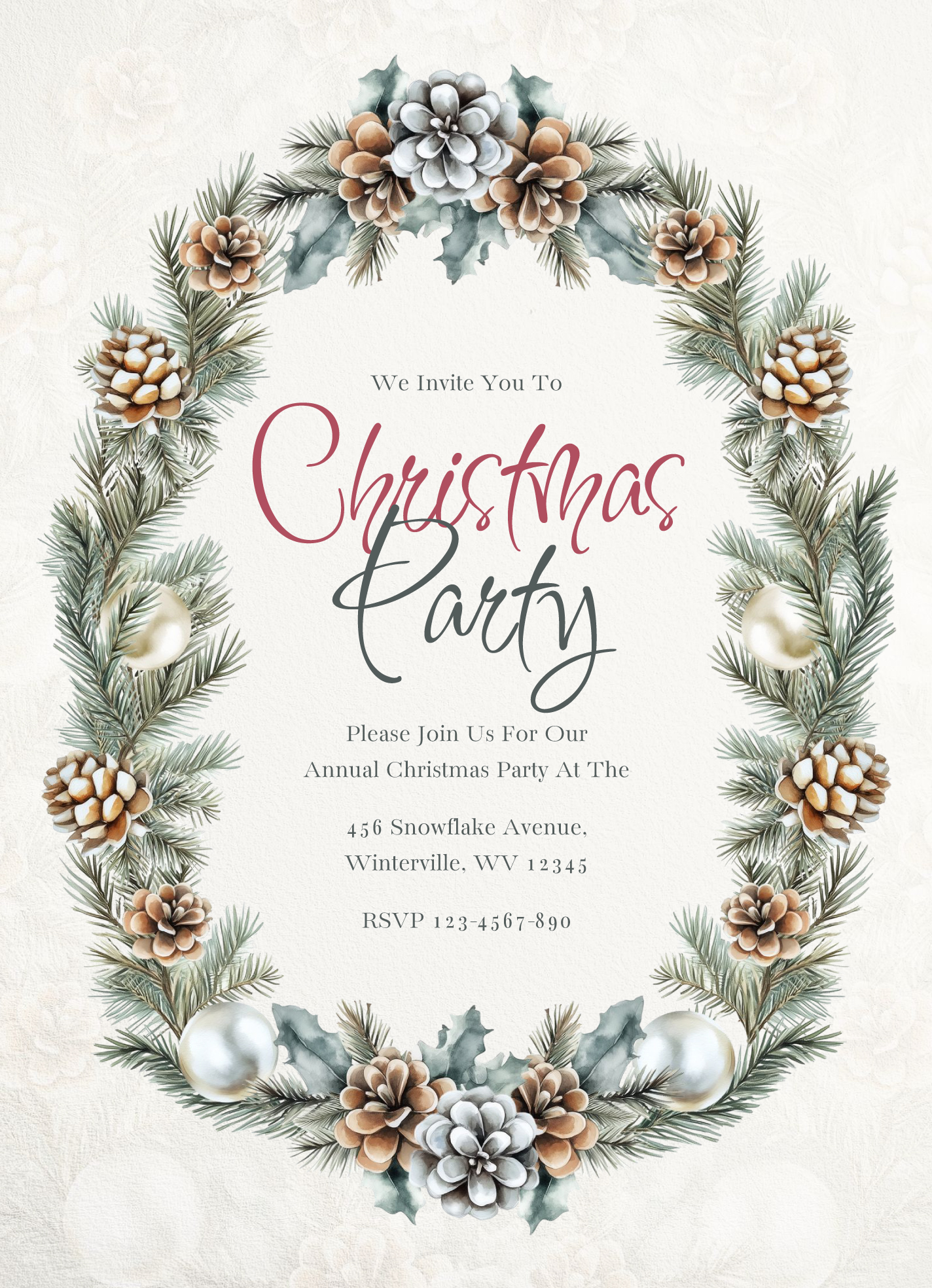 printable christmas invitation free google docs template - gdoc.io